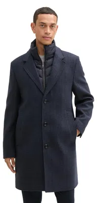 Produktbild von Tom Tailor Herren 2-in-1 Wollmantel mit Abnehmbarer Innenjacke, 35782 - Navy Ton