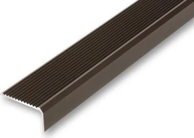 Produktbild von (18,60EUR/m) 44 x 23 x 1500 mm Treppenwinkel bronzefarben gebohrt inkl. Montageset Treppenkantenprofil Treppenkante grob gerieft, stabil und rutschhemmend