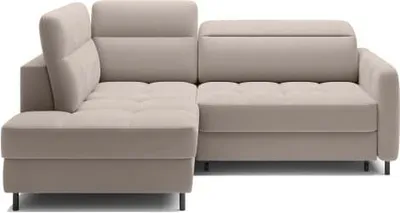 Produktbild von ELTAP Ecksofa Barea in Beige mit Schlaffunktion, Bettkasten und verstellbaren Kopfstützen, L-Form, links