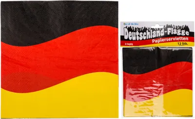 Image de Drapeau allemand Serviette en papier 12 pièces environ 33 x 33 cm décoration de table 2 couches