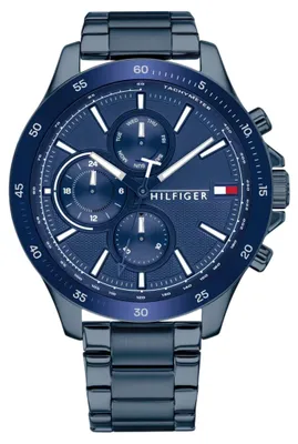 Image de Montre multifonction Tommy Hilfiger, couleur bleue, en acier inoxydable, modèle 1791720