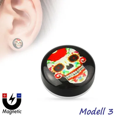 Produktbild von Fake Magnet Plug Piercing Ohrring Totenkopf Modell 3