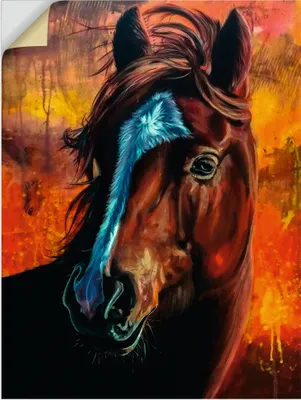 Produktbild von ARTland Wandbild, selbstklebend Pferd in Feuer Größe: 45x60 cm