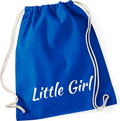 Produktbild von Huuraa Turnbeutel Little Girl Schriftzug 12 Liter Bright Royal Baumwolle Rucksack Geschenkidee