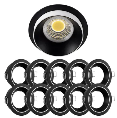 Produktbild von 10x Einbaurahmen Schwarz 919B Ø65 mm für MR16 Leuchtmittel, Alu-Druckguss, IP20