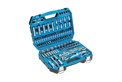 Image de Jeu d'outils Clé de serrage Embouts Clé à cliquet 1/4 & 1/2 112pcs. HT1R432 GTV