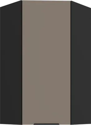 Produktbild von Hoher Eckschrank LUNARA 1 – 60 x 60 cm, dunkelbeige/schwarz