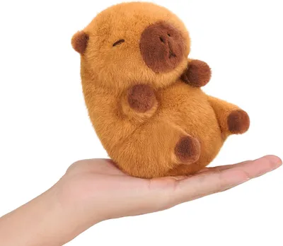 Obrázok produktu pre Plyšová hračka – sediaca kapybara, 13 cm, mäkká, vhodná na cesty