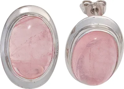 Produktbild von JOBO Ohrstecker 925 Sterling Silber rhodiniert 2 Rosenquarze Ohrringe
