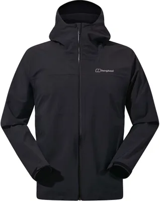 Schwarze; wasserdichte Arnaby Jacke von Berghaus mit Kapuze und Reißverschluss.