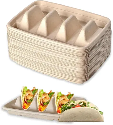 Image de 50 supports pour tacos, en carton, jetables, pour les fêtes