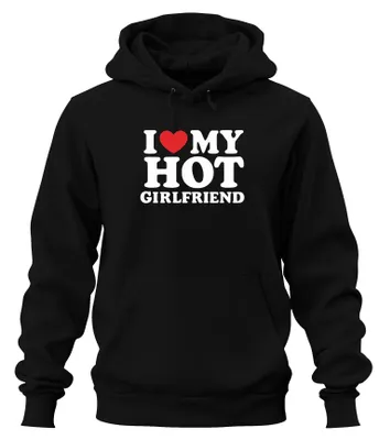 Productafbeelding van Ik hou van mijn y vriendin - Grappig cadeau - Valentijnsdag/Vrijgezellenfeest - Uni hoodie/hoodie, zwart, maat L