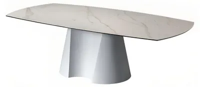 Immagine prodotto di Tavolo rettangolare in marmo Tavolo da pranzo di design con struttura in metallo
