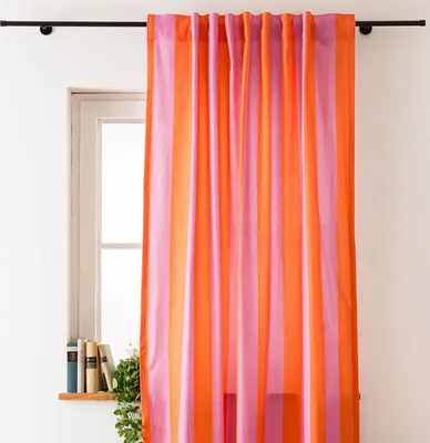 Produktbild von Vorhang  Smok-Schlaufe Streifen orange pink 245cm