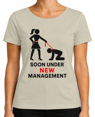 Imagen del producto de Próximamente bajo nueva dirección. Camiseta para mujer con diseño "Lustig JGA Hochzeit Statement Sarkasmus", color natural, talla M