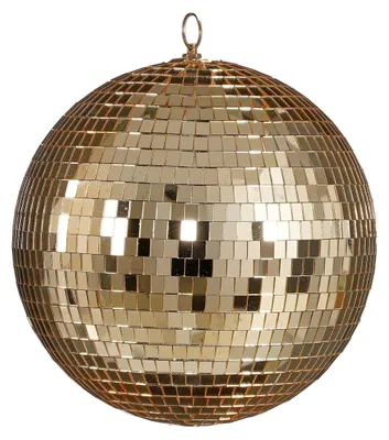 Produktbild von Mica Decorations Weihnachtsdiscokugel - Weihnachtskugeln Champagne mit Spiegeleffekt - Christbaumkugeln aus Spiegelglas für Festliche Stimmung - Weihnachtsdeko für Innen - Ø25 cm