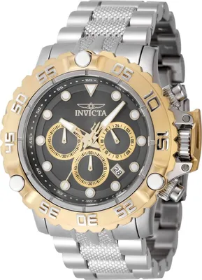 Obrázek produktu pro Invicta Subaqua - Poseidon 47182 Pánské Hodinky - Quartz Hnutí - Nerezová Ocel se Šedým Ciferníkem - 55 mm