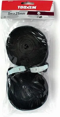 Image de TOOXEM 820-132 Kit de sangles d'arrimage 25mmx5m, noir (1 kit)