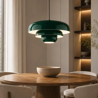 Produktbild von Opviq, Moderne Pendelleuchte Dunkelgrün, Metall, E27, Ø43 cm | 100% Qualität