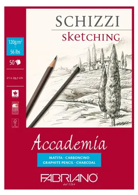 Produktbild von Fabriano Accade Zeichenpapier, A4, 21 x 29,7 cm, weiß