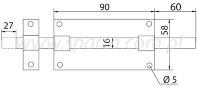 Produktbild von 3800-150 INOX Türschieber aus Edelstahl, Länge 150 mm