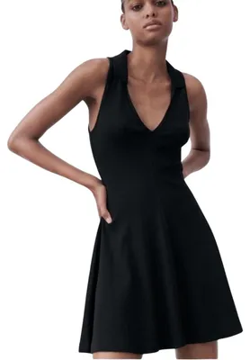 Produktbild von Zara Damenkleid ärmellos mit Kragen Mini M