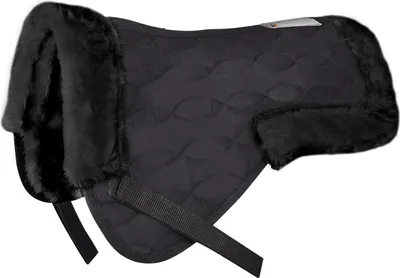 Image de Tapis de selle en mouton synthétique sang chaud noir/noir