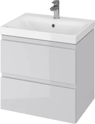 Produktbild von BADLAND Badmöbel Set badezimmerschrank mit Keramikwaschbecken, 2-Schubladen MODUO 60 Grau