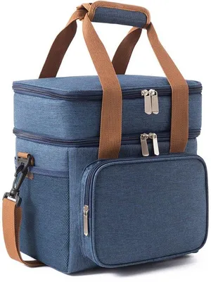 Produktbild von Isolierter Picknickrucksack für Männer und Frauen - Wasserdichter und kühler Rucksack mit 5 Fächern und verstellbarer Schultergurte, geeignet für Arbeit, Picknicks und Reisen - Mittelgroß, grau, 26,4 cm x 17 cm x 24 cm