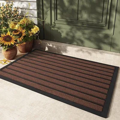 Produktbild von Unyqoos® Schmutzfangmatte für Außen – Türmatte 45 x 75 cm, waschbar, rutschfest, wetterbeständig, Polypropylen, braun