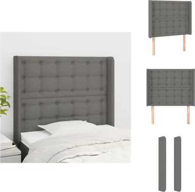 Produktbild von vidaXL Kopfteil mit Ohren Dunkelgrau 103x16x118/128 cm Stoff -  Kopf- & Fußenden