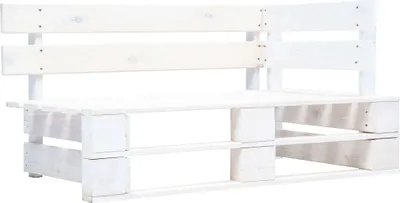 Produktbild von vidaXL Outdoor-Eckbank Paletten Holz Weiß