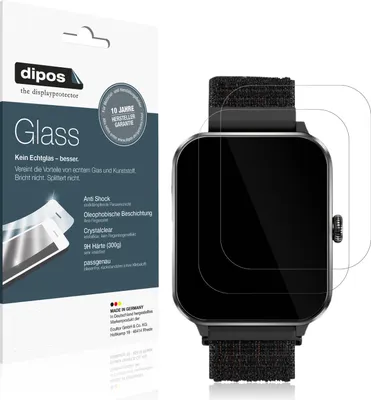 Produktbild von 2x Schutzfolie für IOWODO R50pro 1.85 Zoll - Anti-Shock 9H Folie dipos Glass Kunststoffglas