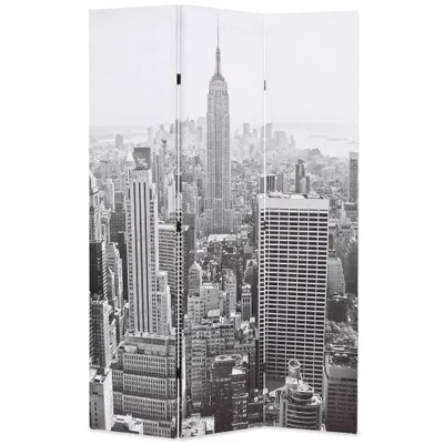 Productafbeelding van Paravent "Jungingen" van polyester, in zwart en wit. Afmetingen (breedte/hoogte): 120x170 cm