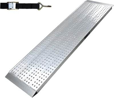 Produktbild von TRUTZHOLM 1 x Alu Auffahrrampe 200 x 56 cm Traglast 540 kg grau starr perforiert Verladerampe