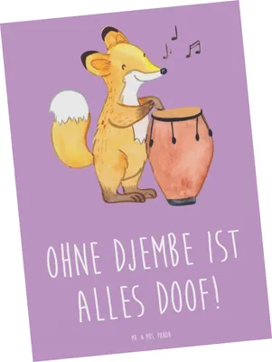 Produktbild von Mr. & Mrs. Panda Postkarte Djembe Freude - Lavendeltraum - Geschenk, Musiker, Instrument, Musik, Ansichtskarte, Rhythmus, Ansichtskarten, Grußkarte, Leidenschaft, Lernen