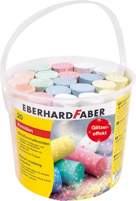 Obrázok produktu pre EBERHARD FABER Street Colouring Chalk Glitter rôzne farby 20 ks.