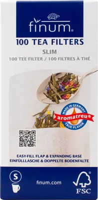 Produktbild von Finum - Teefilter Größe S 100 Stück – Biologisch abbaubare Papierfilter – Perfekt für losen Tee ohne Rückstände – – 7,5 x 15,5 cm