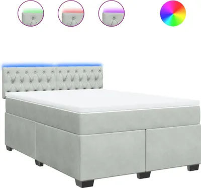 Produktbild von vidaXL Boxspringbett mit Matratze Hellgrau 160x200 cm Samt