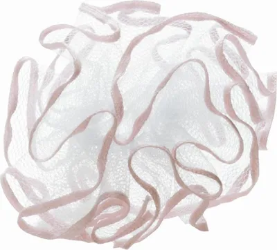 Produktbild von INNA-Glas Tropfenfänger MATILLDA aus Tüll mit Band, weiß-rosa, 8cm, Ø5cm - Kerzentropfschutz