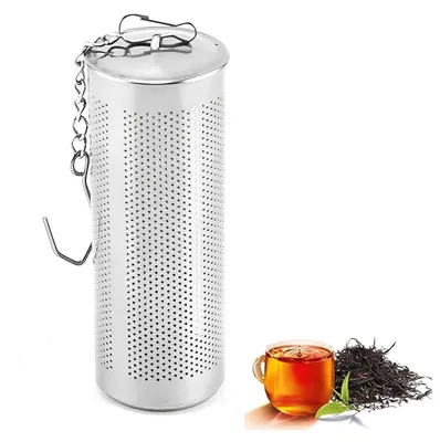 Teefilter aus Edelstahl mit Kette, wiederverwendbar, 1 Stück