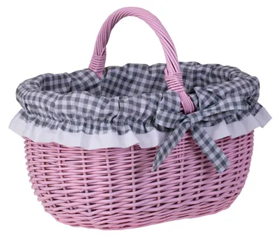 Image de Panier à provisions / panier cadeau en osier, Rose 42x34 H23/36