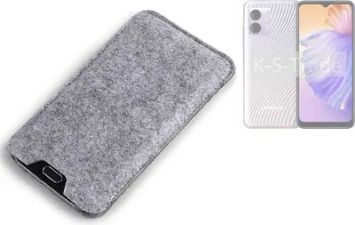 Produktbild von K-S-Trade Filz Handyhülle kompatibel mit Doogee N50 Schutzhülle Filztasche Filz Tasche Case Sleeve Handy Hülle Filzhülle grau