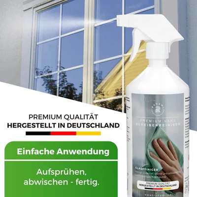 Produktbild von Glasreiniger Scheibenreiniger Fensterscheiben, Spiegel 1L für streifenfreie Scheiben