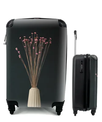 Produktbild von MuchoWow® Koffer Handgepäck Trolley Rollkoffer Kleine Reisekoffer mit 4 Rollen - Rosa - Blumen - Stilleben - Cabin Size < 55x40x23 cm & 55x40x20 cm - Fotokoffer - Kabinenkoffer - Boardgepäck - Reise-Box - Reisekoffer - Reisegepäck - Koffer mit Bild - Trolley für Kinder