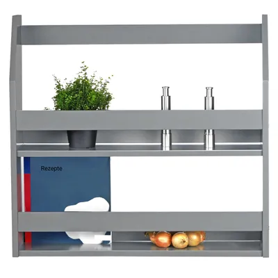 Produktbild von Homestyle4u Wandregal Grau Hängeregal Küchenregal Bücherregal Regal Holz