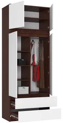Image de Armoire moderne S90 avec rehausse et 2 tiroirs