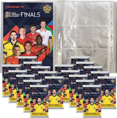 Produktbild von Road to 2022 UEFA Nations League Trading Cards - 1 Leere Sammelmappe + 20 Booster