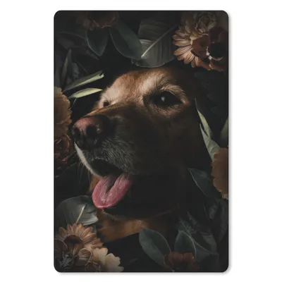 Produktbild von MuchoWow® Mauspad Mousepad Hund - Blumen - Pflanzen 18x27 cm - Mousepads - Maus Mat - Pad - Mausunterlage