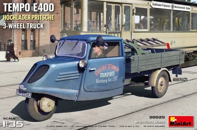 Obrázek produktu pro Tempo E400 Hochlader Pritsche 3-wheel Truck - MiniArt 38025 1:35